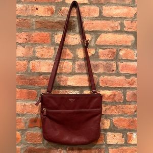 Maroon leather purse